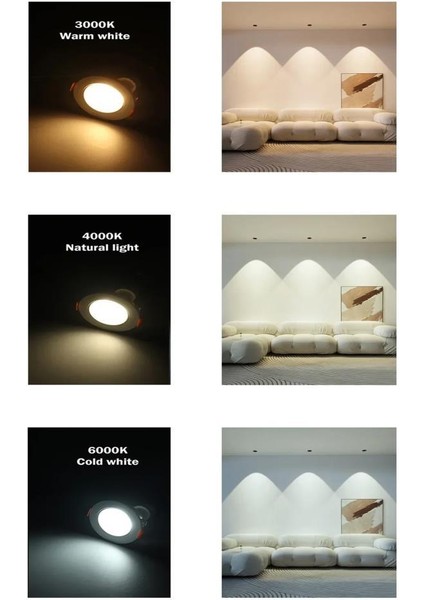 6W Slim LED Panel 4000K Gün Işığı 2 Adet Gömme Spot Lamba 10,6 cm modelleri