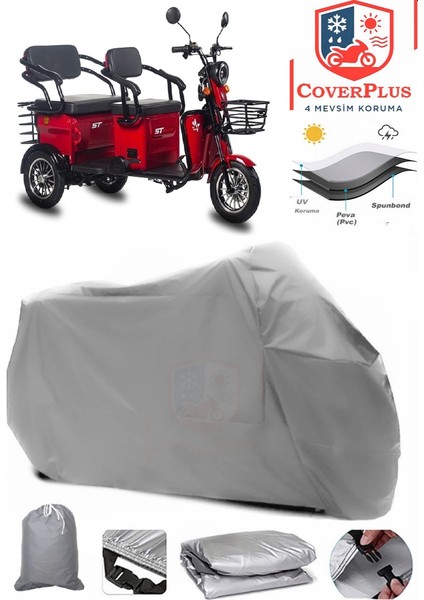 Stmax Elit 940 Branda Gri Motosiket Brandası Motor Örtüsü Çadır Su Geçirmez Motosiklet Kılıfı Motor Brandası,lastikli,taşıma Torbalı