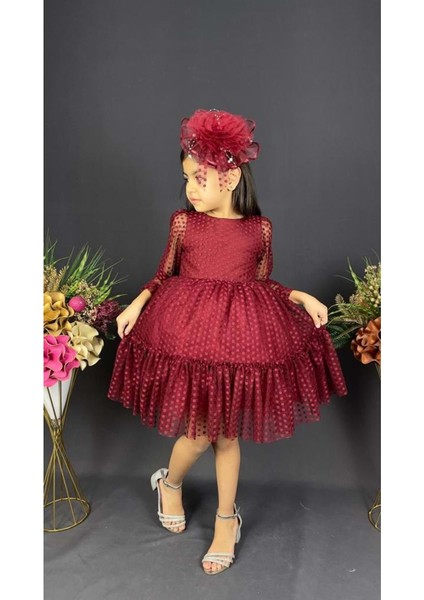 Katkat Prenses Dantel Tokalı Kız Çocuk Elbise MNK0306