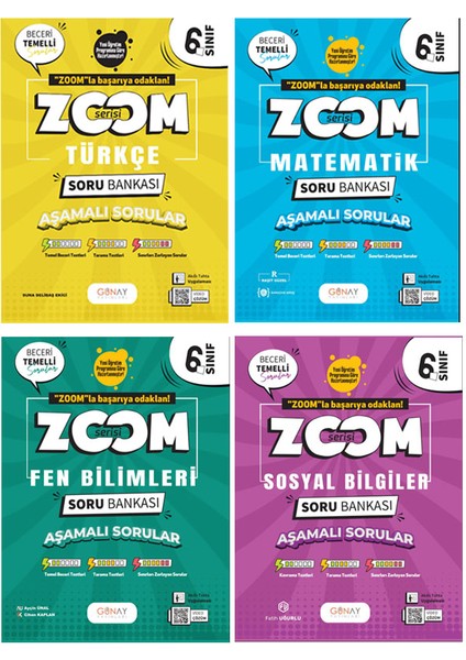 6. Sınıf Zoom Serisi Türkçe Matematik Fen Bilimleri Sosyal Bilgiler Soru Bankası Seti 2026 Güncel Basım