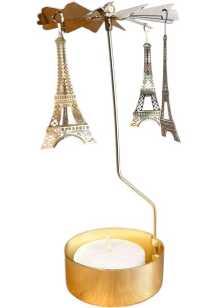 Isı ile Dönen Mumluk – Eyfel Kulesi Modeli, Dekoratif Metal