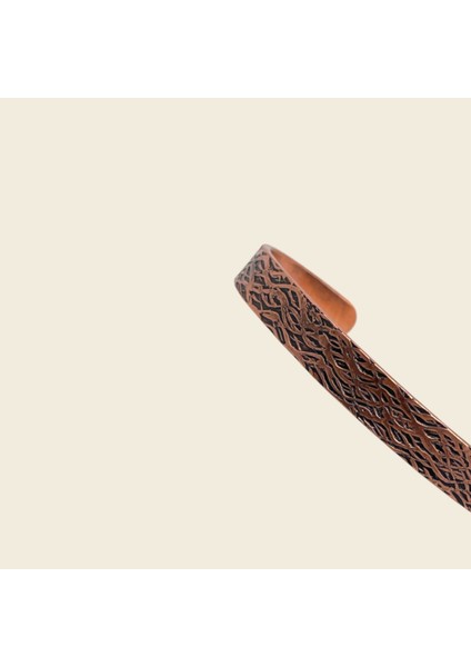 Saf Bakır Oyma Unıseks Bileklik