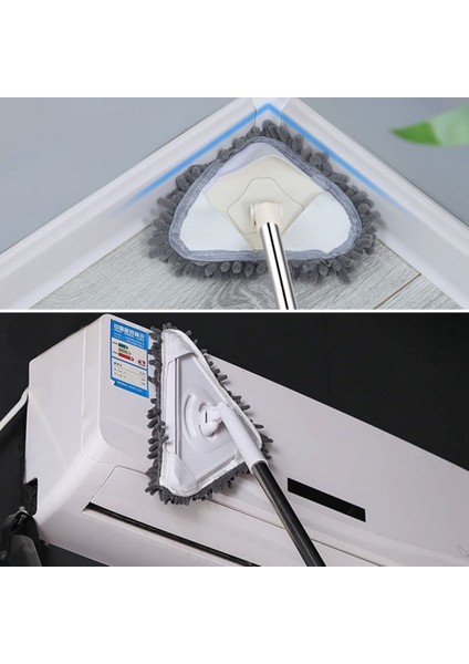 Teleskopik Saplı 150 cm Üçgen Mop Cam Duvar Tavan Fayans Parke Temizleyici Mop (4764) modelleri