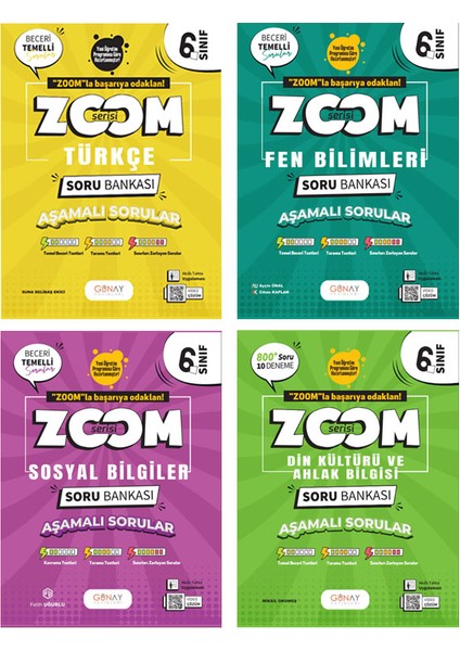 6. Sınıf Zoom Serisi Türkçe Fen Bilimleri Sosyal Bilgiler Din Kültürü ve Ahlak Bilgisi Soru Bankası Seti 2026 Güncel Basım