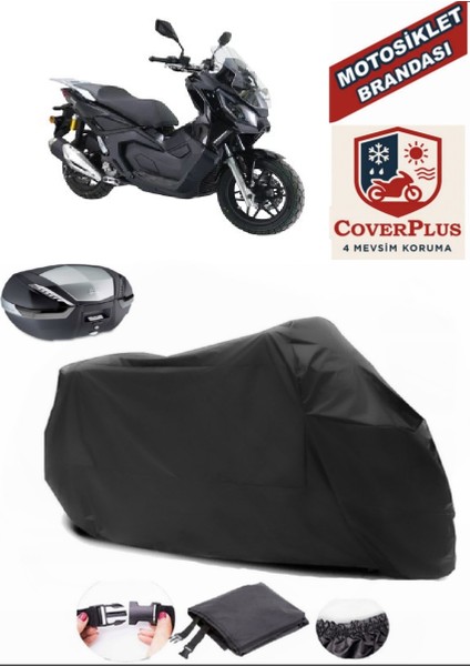 Kanuni Seha 150 Branda Siyah Arka Çanta Uyumlu(Topcase) Motosiket Brandası Motor Örtüsü Çadır Su Geçirmez Motosiklet Kılıfı Motor Brandası,lastikli,taşıma Torbalı