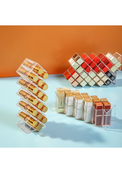 Şeffaf Ruj Saklama Kutusu Akrilik Makyaj Organizatör Kozmetik Raf Masaüstü Soyunma Masası Banyo Kullanımı | Makyaj Organizatörleri (Yurt Dışından) modelleri