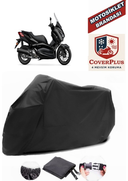 Yamaha X-Max 125 Iron Max Branda Siyah Motosiket Brandası Motor Örtüsü Çadır Su Geçirmez Motosiklet Kılıfı Motor Brandası,lastikli,taşıma Torbalı