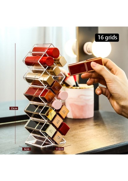 Şeffaf Ruj Saklama Kutusu Akrilik Makyaj Organizatör Kozmetik Raf Masaüstü Soyunma Masası Banyo Kullanımı | Makyaj Organizatörleri (Yurt Dışından) indirimleri