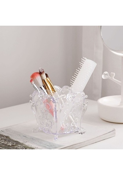 2 Adet Makyaj Fırça Kalem Tutucu Durumda Masaüstü Kozmetik Fırça Saklama Kutusu Konteyner Akrilik Makyaj Organizatör 4 Izgara (Yurt Dışından) modelleri