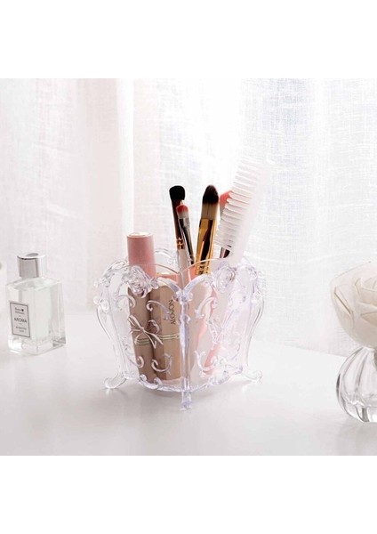 2 Adet Makyaj Fırça Kalem Tutucu Durumda Masaüstü Kozmetik Fırça Saklama Kutusu Konteyner Akrilik Makyaj Organizatör 4 Izgara (Yurt Dışından) fırsatları