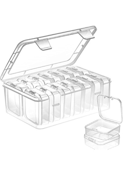 15 Adet Küçük Şeffaf Pp Boncuk Saklama Kabı ve Organizatör Şeffaf Kutular Takı Için Menteşeli Kapaklı (Yurt Dışından) fiyatları