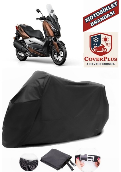 Yamaha X-Max 300 Iron Max Branda Siyah Motosiket Brandası Motor Örtüsü Çadır Su Geçirmez Motosiklet Kılıfı Motor Brandası,lastikli,taşıma Torbalı
