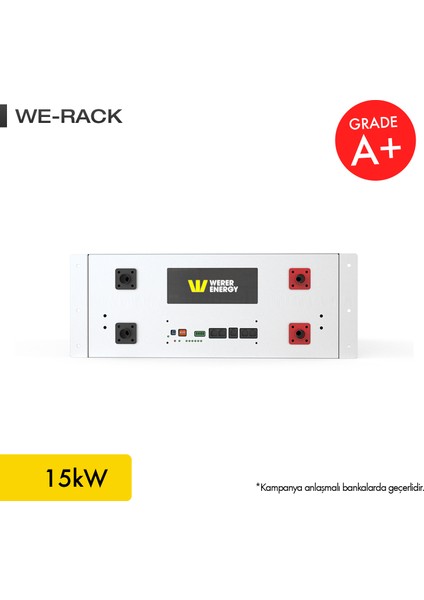 48V 300Ah - 15kW LiFePO4 Rack Series Bluetooth'lu Lityum Demir Fosfat Akü