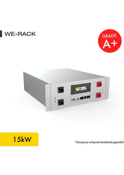48V 300Ah - 15kW LiFePO4 Rack Series Bluetooth'lu Lityum Demir Fosfat Akü modelleri