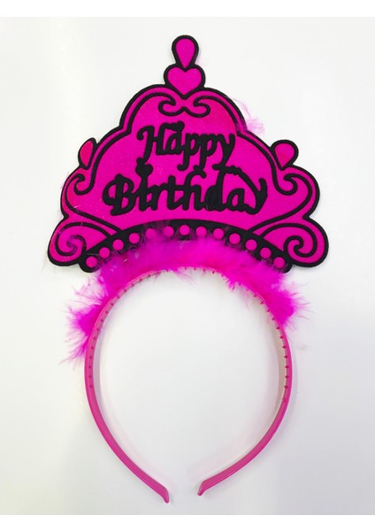 Happy Birthday Yazılı Neon Renk Taç 12 Adet (3791) fırsatları