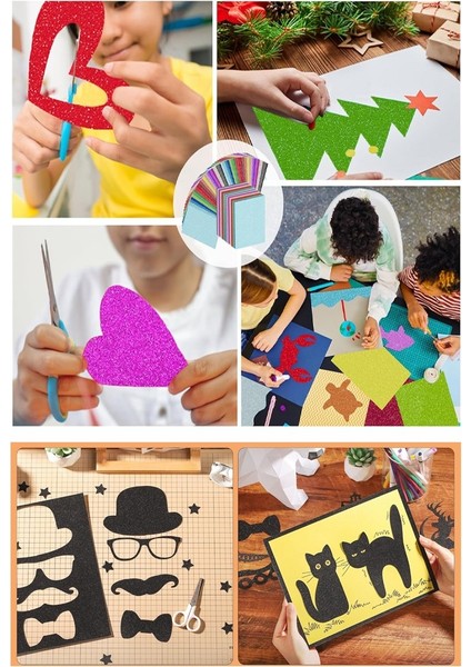 Pembe Simli Karton A4 20X30 cm 10 Lu 1 Paket Simli Fon Kartonu Parıltılı Kağıt Anasınıfı Kreş Etkinlik Proje indirimleri