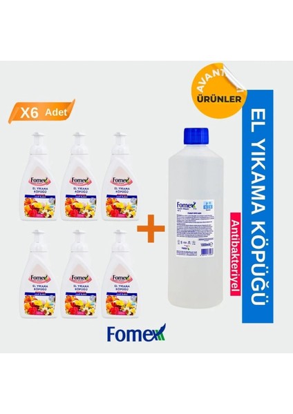 F401 Köpük Sabun 500 ml Pompalı 6 Adet +F109 Köpük Sabun 1000 ml