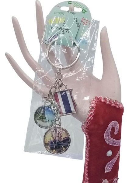 Tayland Üçlü Epoksi Metal Çift Taraflı Damla Anahtarlık Thailand fiyatları