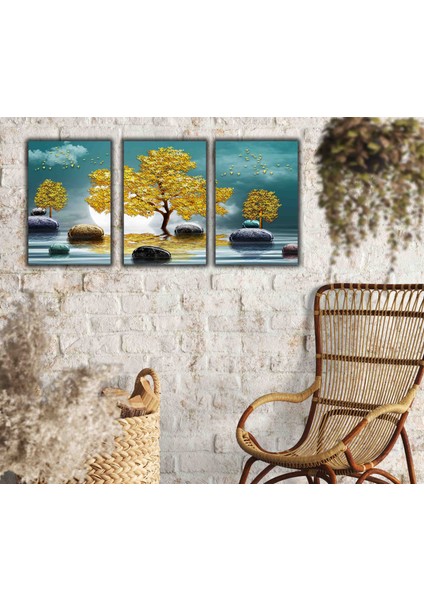 Dekoratif Manzara Sarı Ağaçlar Kanvas Tablo fiyatları
