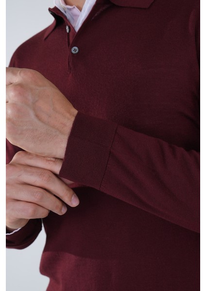 Tr 24201 Düğmeli Polo Yaka Triko Bordo TR24K24201_D25 modelleri