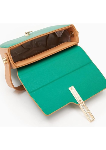Levidor Yeşil-Camel Kadın Omuz Çantası 930125