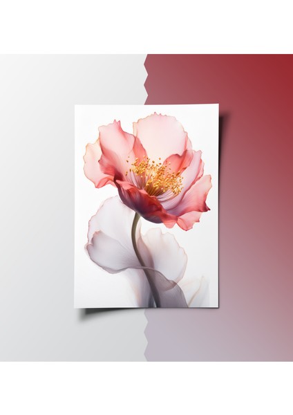 Çerçevesiz Poster Kırmızı Yaprak Çiçek Temalı, Dijital Baskı Çiçek Poster, Ofis, Salon Dekorasyon Poster modelleri