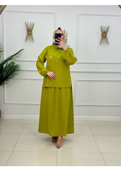 Kadın Tesettür 2'li Takım Etekli & Gömlekli Takım