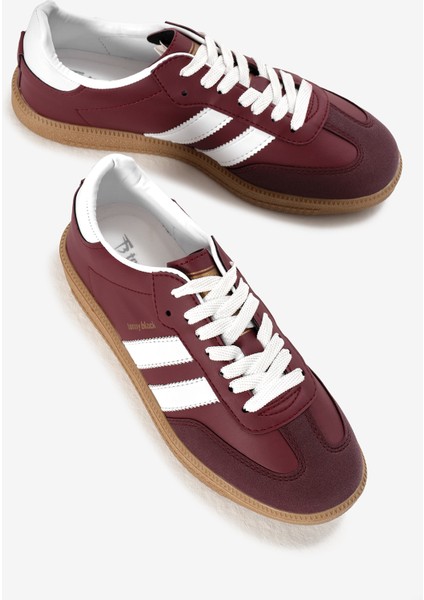 Unisex Bordo Termo Taban Yanı Şeritli Bağcıklı Spor Ayakkabı modelleri