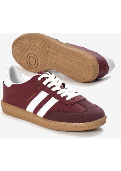 Unisex Bordo Termo Taban Yanı Şeritli Bağcıklı Spor Ayakkabı fırsatları