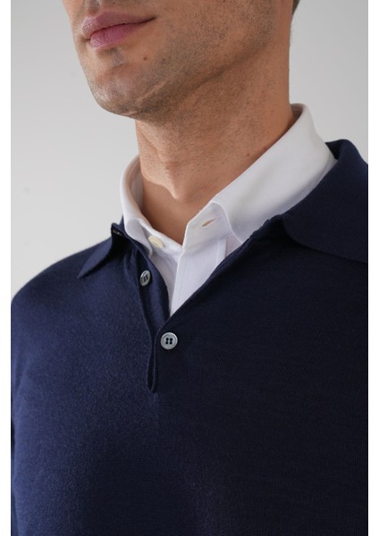 Tr 24201 Düğmeli Polo Yaka Triko Lacivert TR24K24201_D39 modelleri