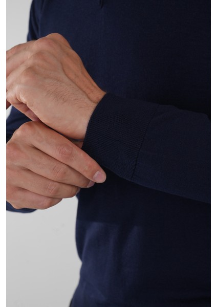 Tr 24201 Düğmeli Polo Yaka Triko Lacivert TR24K24201_D39 fırsatları