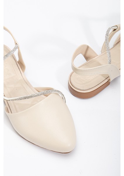 Kadın Bej Taş Halat Detaylı Babet fırsatları