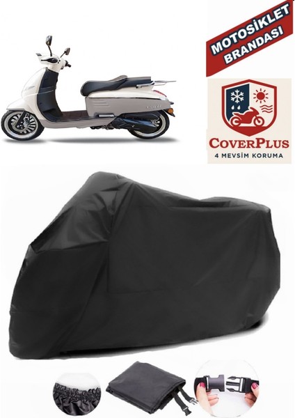 Kral Motor Rigil 125 Branda Siyah Motosiket Brandası Motor Örtüsü Çadır Su Geçirmez Motosiklet Kılıfı Motor Brandası,lastikli,taşıma Torbalı