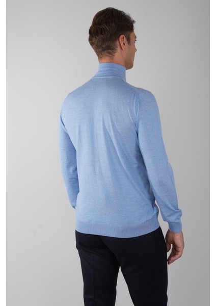 Erkek Basic Yarım Balıkçı Yaka Triko Mavi TR23KNOS23210_D35 fiyatları
