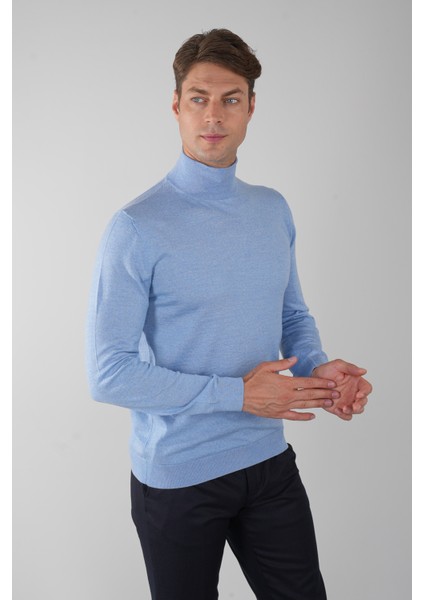 Erkek Basic Yarım Balıkçı Yaka Triko Mavi TR23KNOS23210_D35 fırsatları