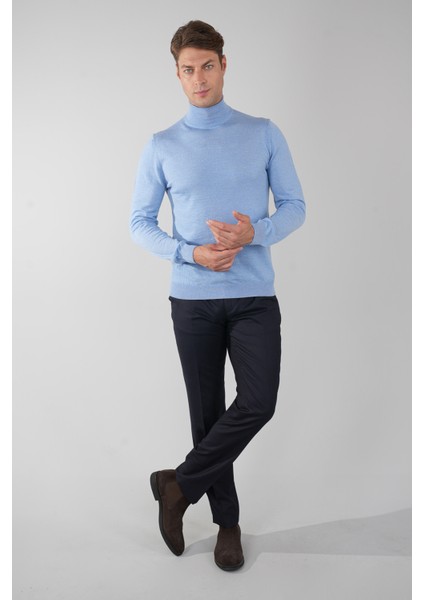 Erkek Basic Yarım Balıkçı Yaka Triko Mavi TR23KNOS23210_D35 indirimleri