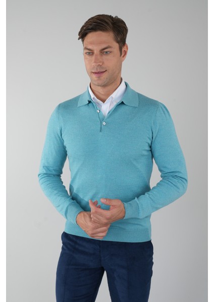 Tr 24201 Düğmeli Polo Yaka Triko Mint TR24K24201_D50