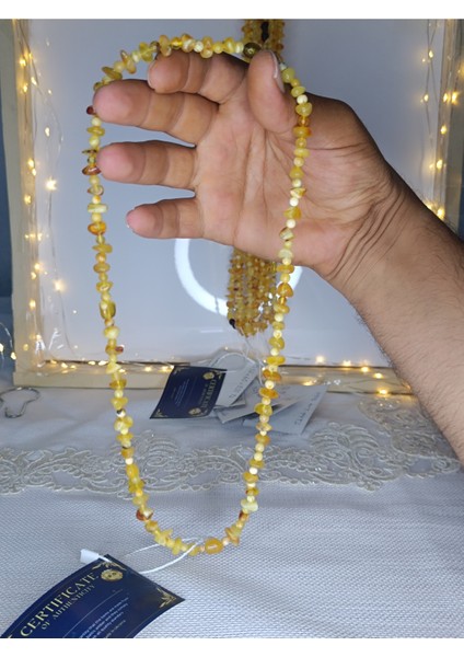 Yetişkin Damla Kehribar Kolye Sertifikalı