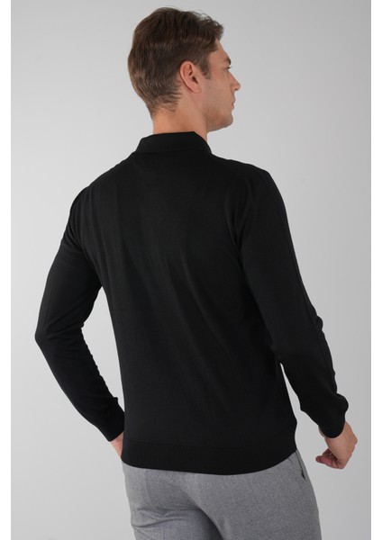 Tr 24201 Düğmeli Polo Yaka Triko Sıyah TR24K24201_D99 fiyatları