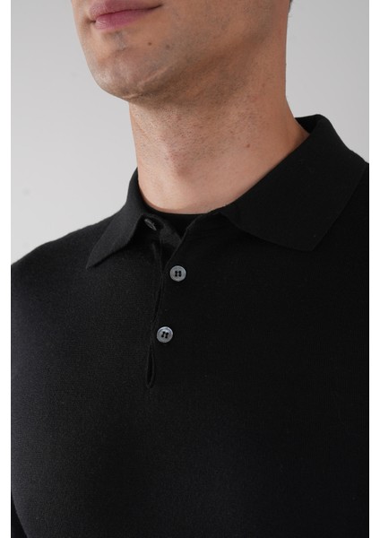 Tr 24201 Düğmeli Polo Yaka Triko Sıyah TR24K24201_D99 modelleri