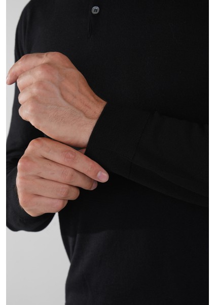 Tr 24201 Düğmeli Polo Yaka Triko Sıyah TR24K24201_D99 fırsatları