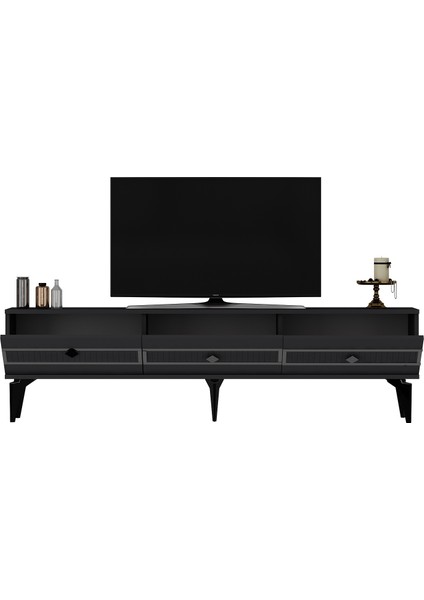 Norra 180 cm Tv Sehpası (Alt Modül) Antrasit-Gümüş fırsatları