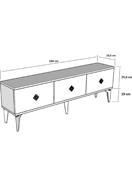 Norra 180 cm Tv Sehpası (Alt Modül) Antrasit-Gümüş indirimleri