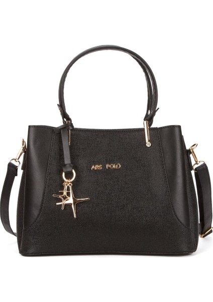 Kadın Siyah Charm Detaylı El ve Omuz Çantası fiyatları