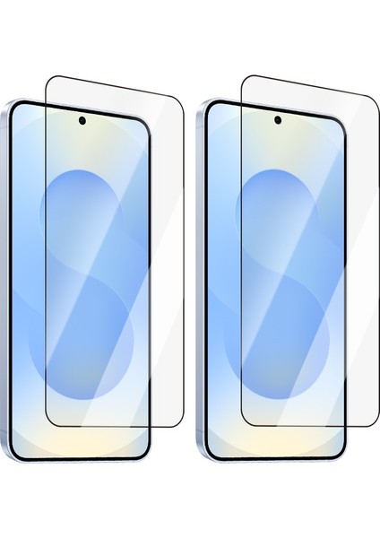 Samsung Galaxy S25 Plus Uyumlu Kenarları Kırılmaya Dayanıklı Parma İzi Uyumlu Cam Ekran Koruyucu 2 Adet