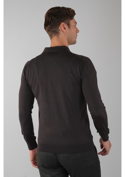 Tr 24201 Düğmeli Polo Yaka Triko Kahve TR24K24201_D11 indirimleri