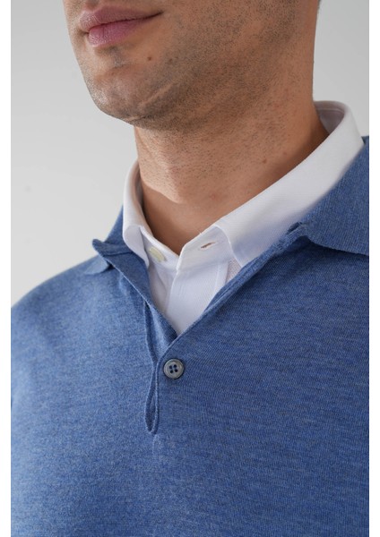 Tr 24201 Düğmeli Polo Yaka Triko Indıgo TR24K24201_D66 modelleri