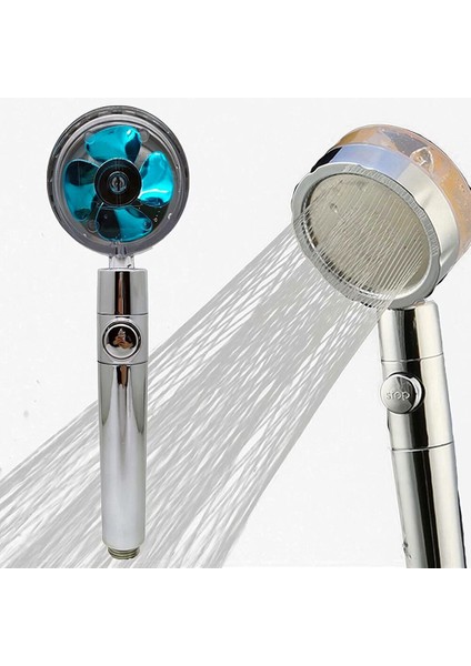Pervaneli Duş Başlığı 360 Derece Dönebilen Aç Kapa Su Tasarruflu (3791)