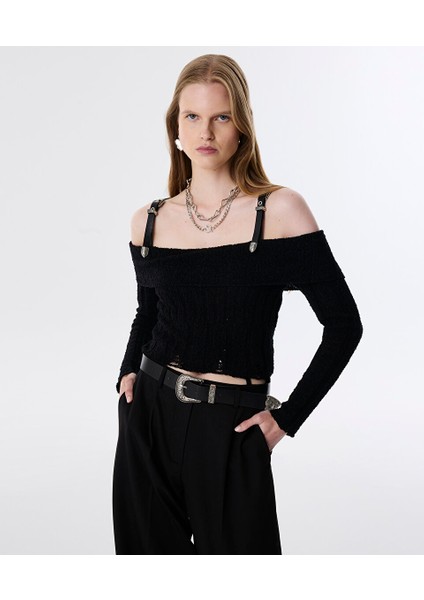 Suni Deri Kemer Askılı Triko TW6250050192001