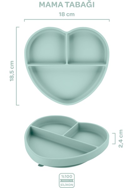 Silikon Beslenme Seti 3'lü Spring Yeşil / Mama Tabağı, Bambu Saplı Mama Kaşığı ve Çatalı fiyatları